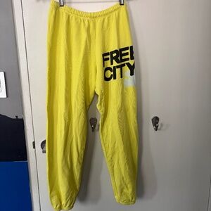 Yellow Free City Sweatpants